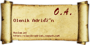 Olenik Adrián névjegykártya